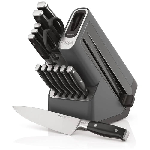 Knife Set with Built-in Sharpener and Benchtop Block, 14 Pieces
