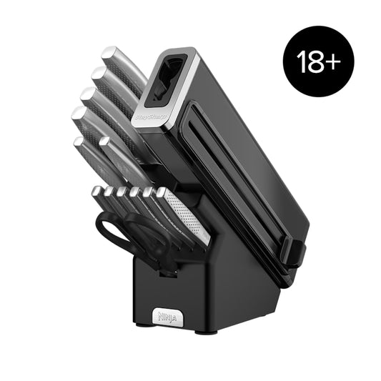 NeverDull Premium 14-Piece Knife Block Set in German Stainless