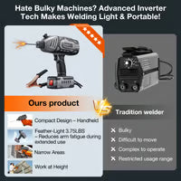 Portable welding machine + welding rods + set of gloves